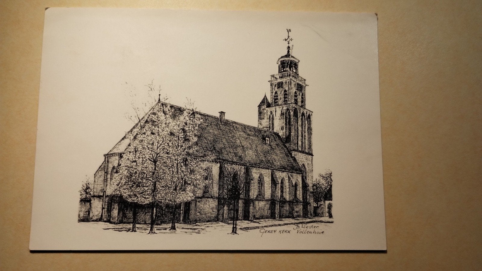 Oude Kerk Vollenhove Ansichtkaart - Gelopen, Ophalen of Verzenden, 1980 tot heden, Gelopen, Overijssel