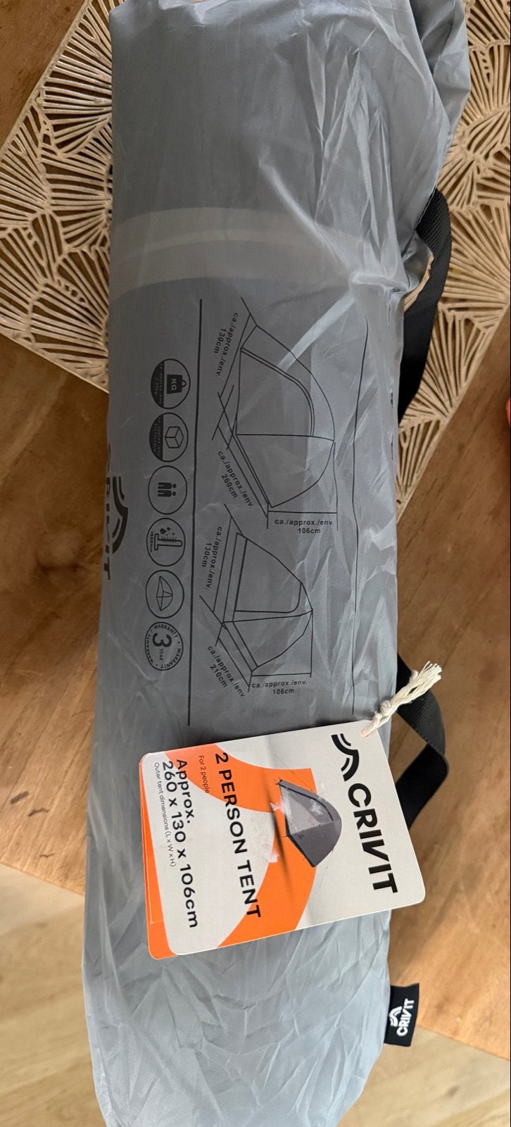 Crivit 2-persoons tent - Nieuw in verpakking, Caravans en Kamperen, Ophalen of Verzenden, Nieuw, Tot en met 2
