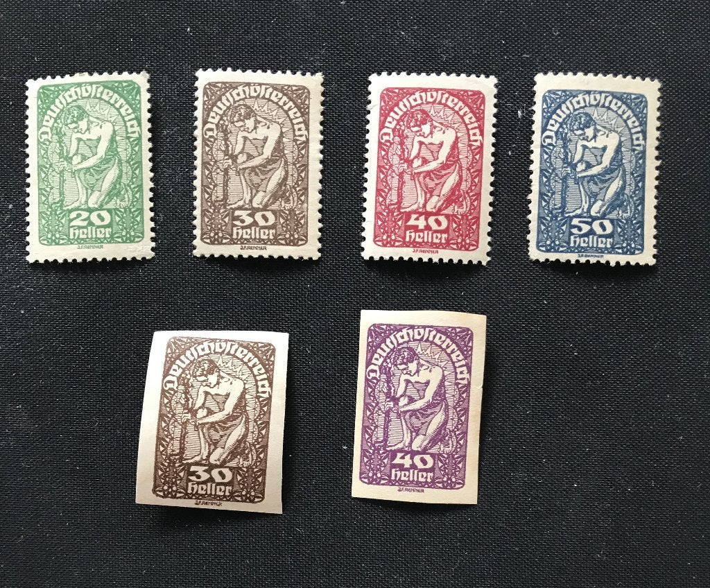 Oostenrijk Postzegels Allegorie 1919 getand en ongetand, Ophalen of Verzenden, Postfris