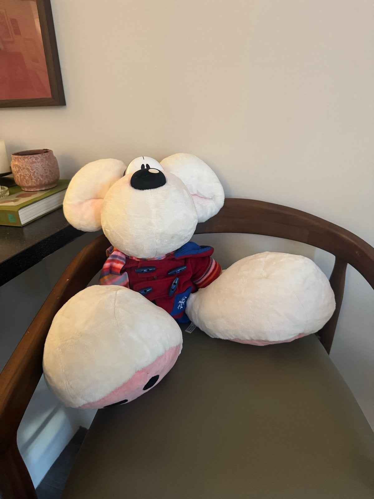 Grote Diddl knuffel - 72 cm met winterjas en sjaal, Muis, Overige merken, Overige karakters, Ophalen of Verzenden