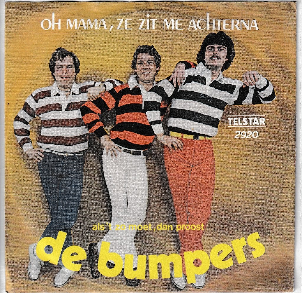de bumpers - oh mama , ze zit me achterna ( piraat / 1979), Cd's en Dvd's, 7 inch, Ophalen of Verzenden, Zo goed als nieuw, Beschermende buitenhoes