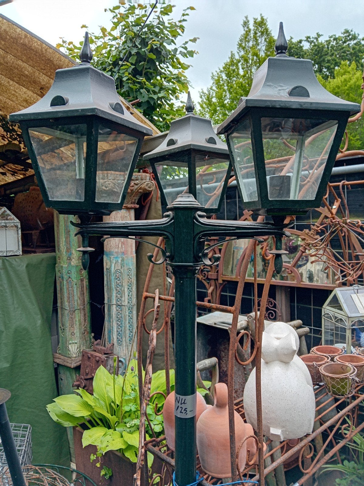 Driekoppige lantaarnpaal - En veel meer tuinverlichting, Ophalen, Gebruikt, Antiek, Klassiek, Nostalgisch