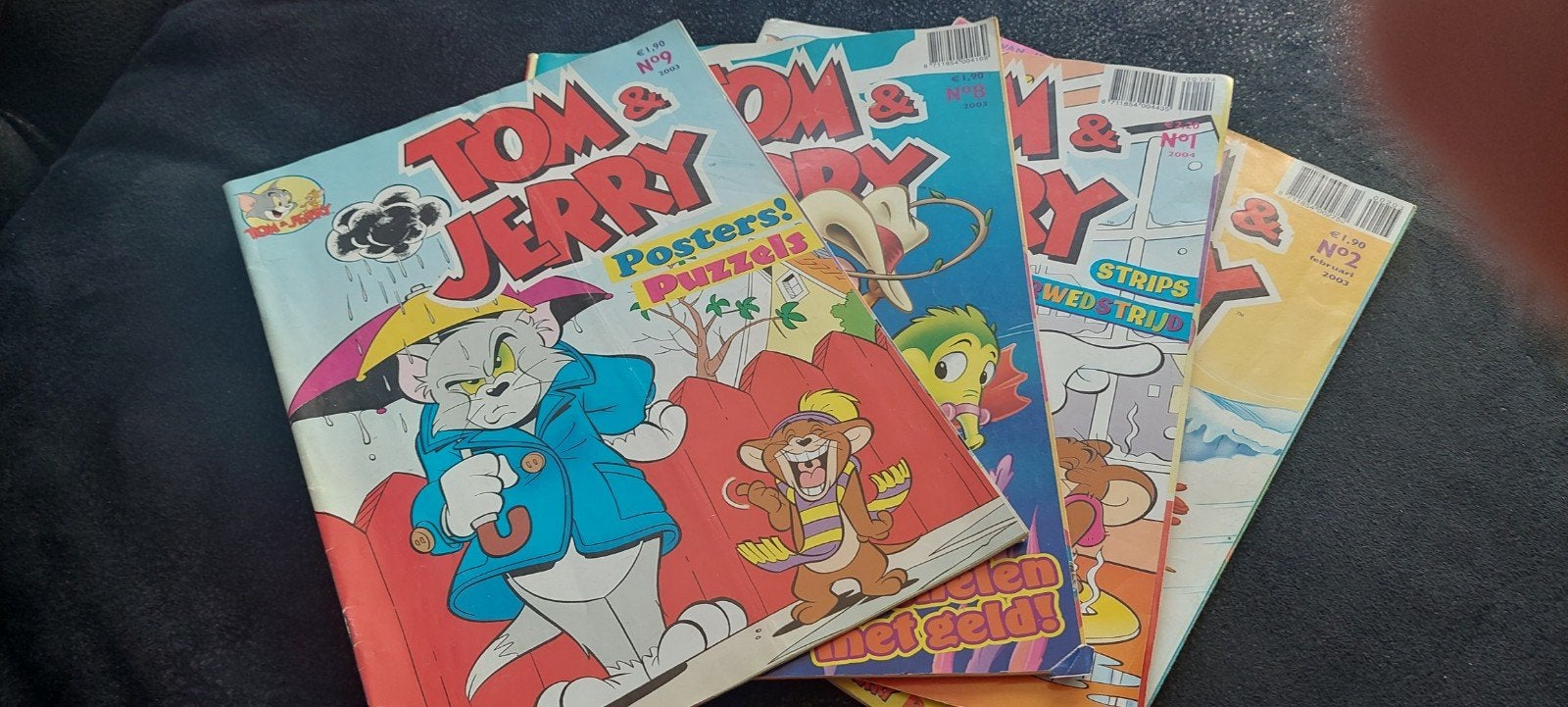 Tom & Jerry Stripboeken - Nummers 1, 2 en 9, Meerdere stripboeken, Ophalen of Verzenden, Gelezen, William Hanna, Joseph Barbera