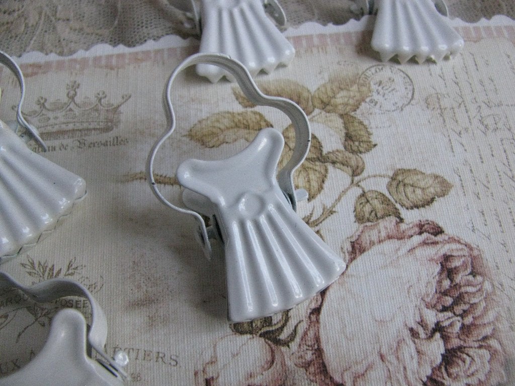 Set van 2 Gordijn Klemmetjes / Gordijnklem - Wit, Verzenden