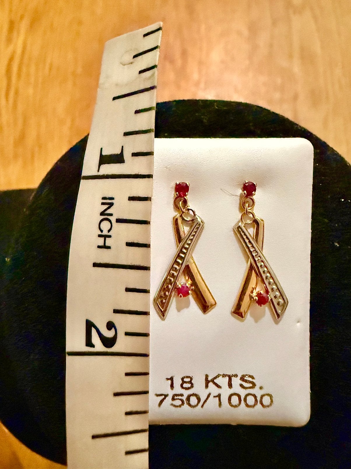 18k gold two-tone ruby earrings, Ophalen of Verzenden, Nieuw