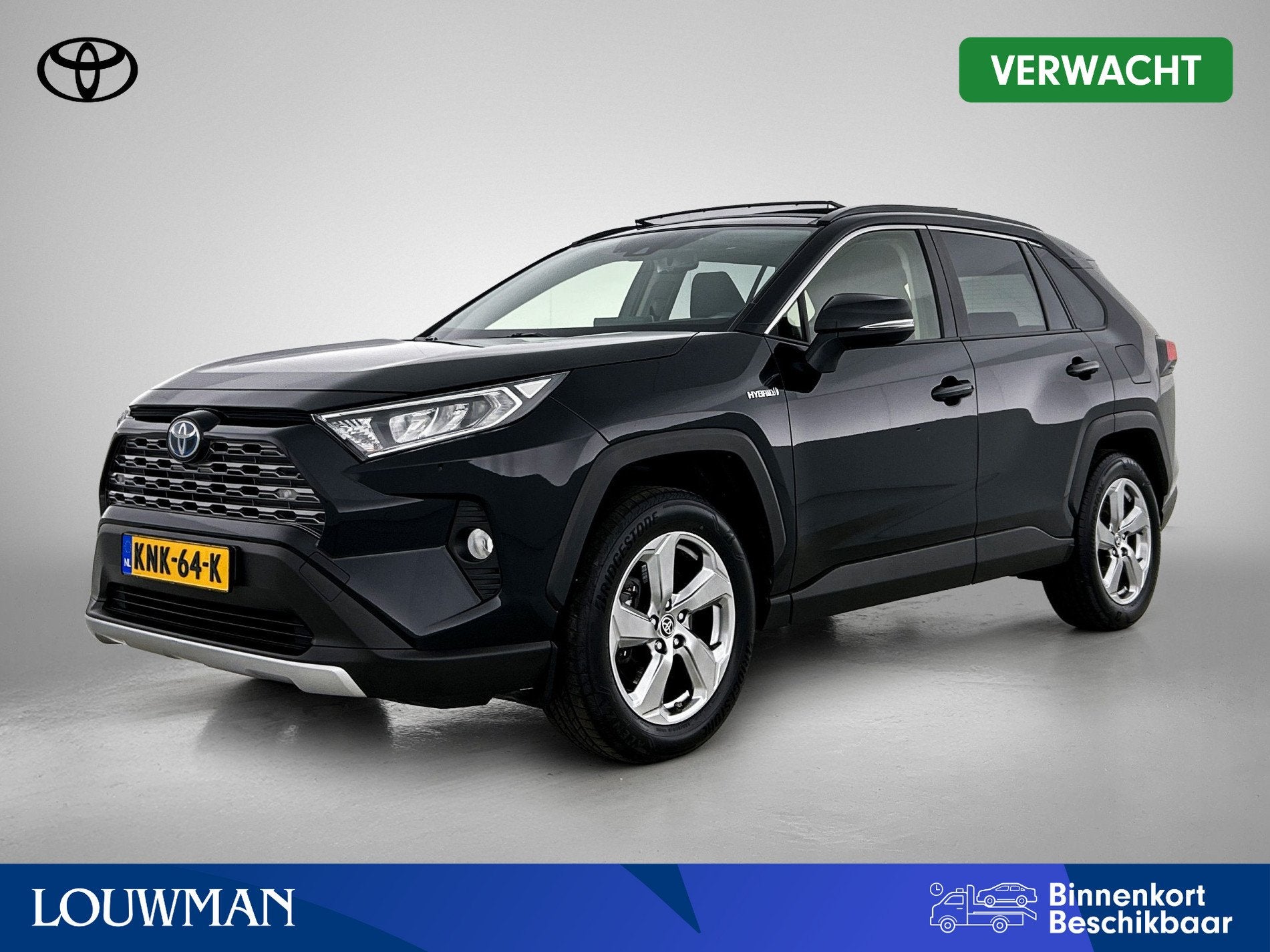 Toyota RAV4 2.5 Hybrid Dynamic | BTW voertuig | Panoramadak, Auto's, Toyota, Stof, Gebruikt, 4 cilinders, Zwart