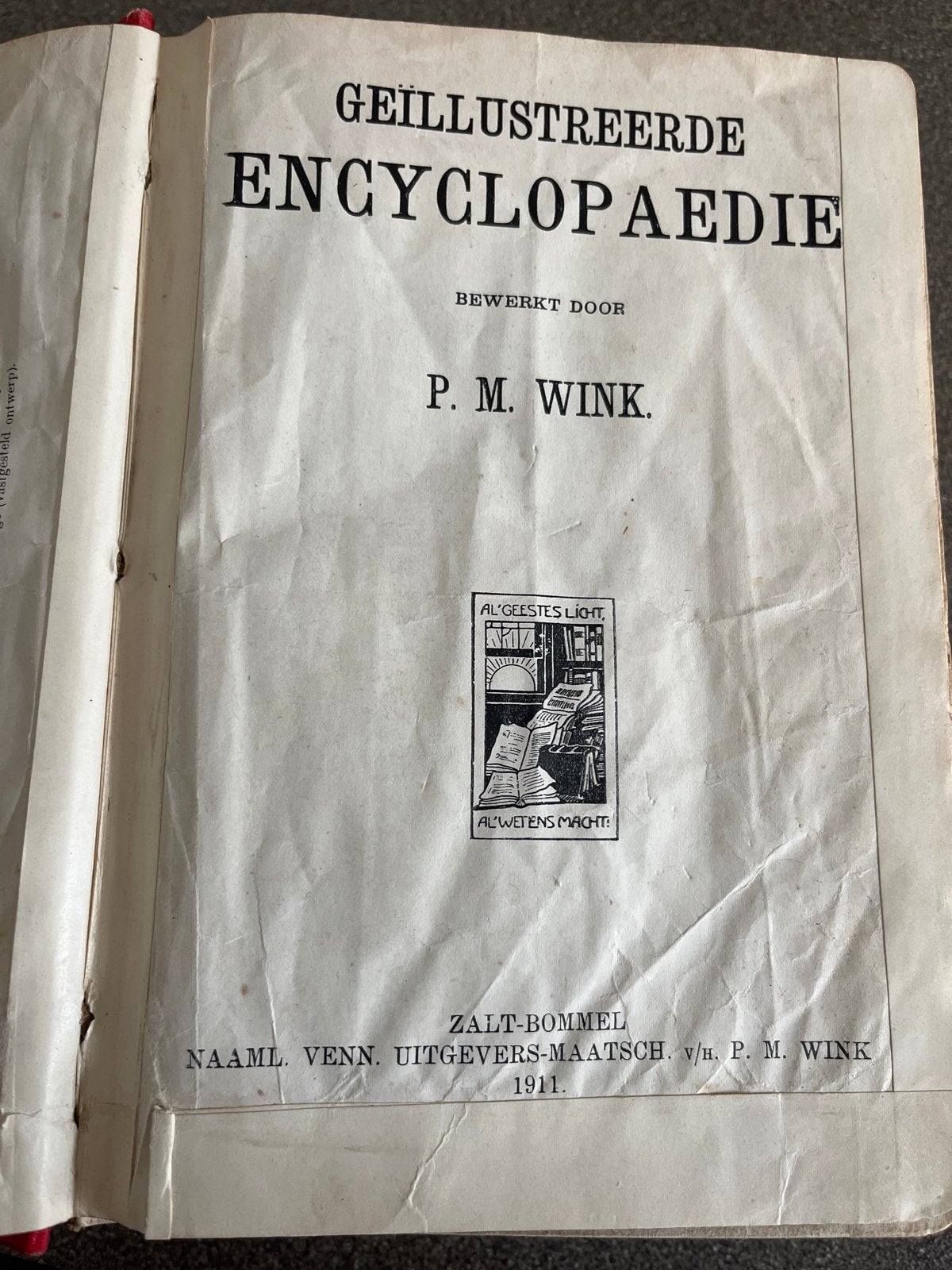 Geïllustreerde Encyclopaedie P.M. Wink 1911, Boeken, Ophalen of Verzenden, Gelezen, Algemeen, Los deel