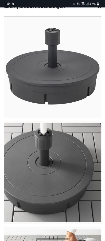 Grote nieuwe Ikea parasolvoet, Tuin en Terras, Parasols, Ophalen, Minder dan 1 meter, Parasolvoet