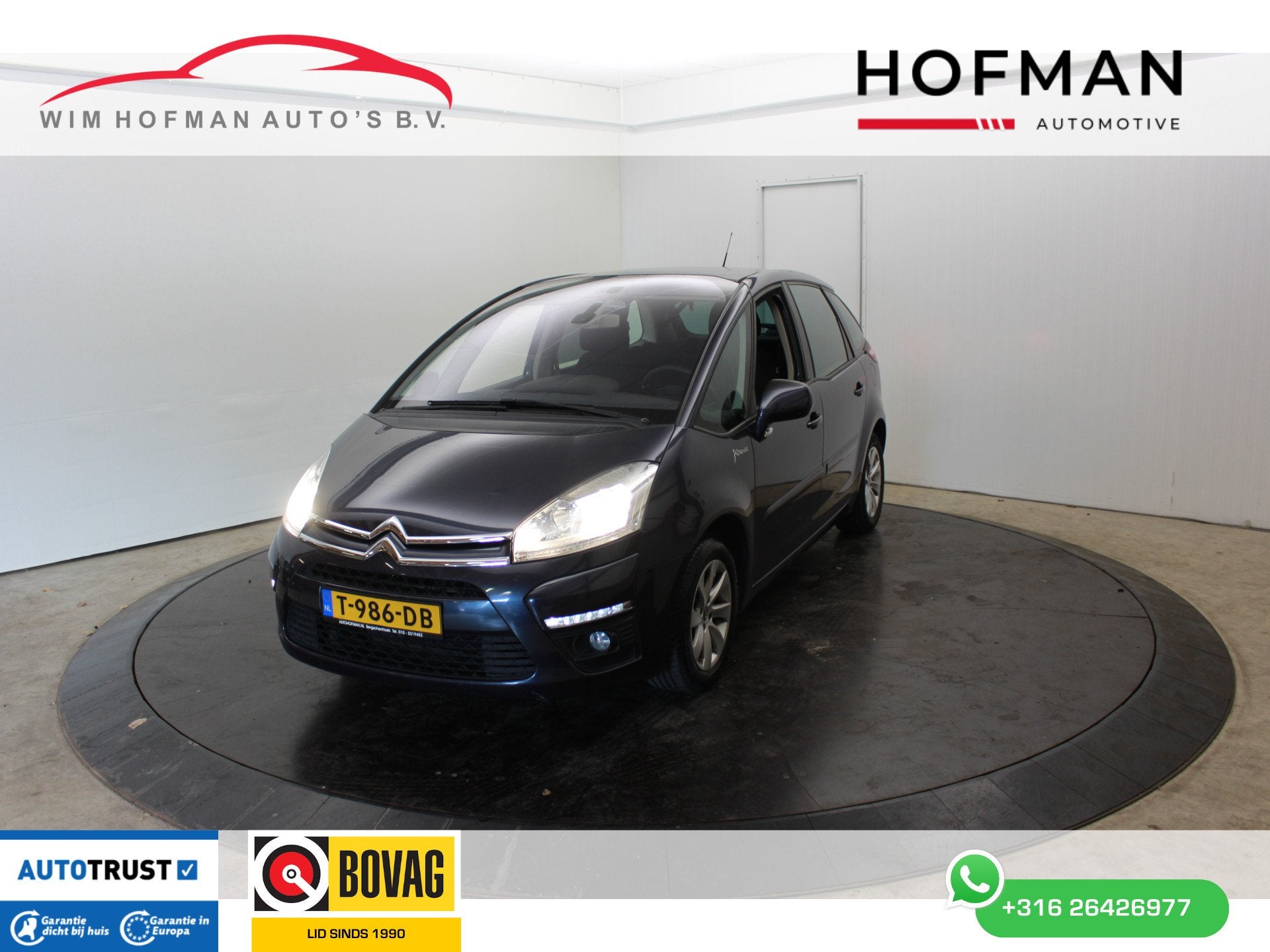 Citroën C4 Picasso 1.6 VTi AttraTrekhaak PDC Onderhouds boe, Auto's, Gebruikt, 4 cilinders, Parkeersensor, Blauw