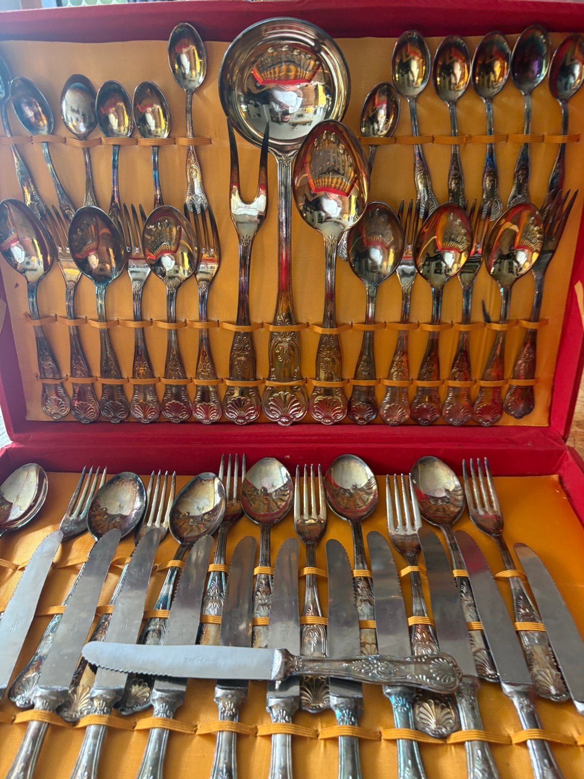 Super Inox Zilver Bestekset in Rode Koffer, Ophalen of Verzenden