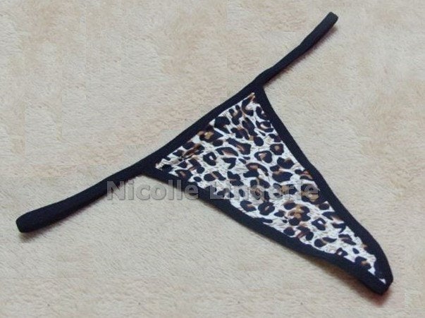 Mini Luipaard G-String One Size (003), Kleding | Dames, Nicolle_Lingerie, Ophalen of Verzenden, Zwart, String