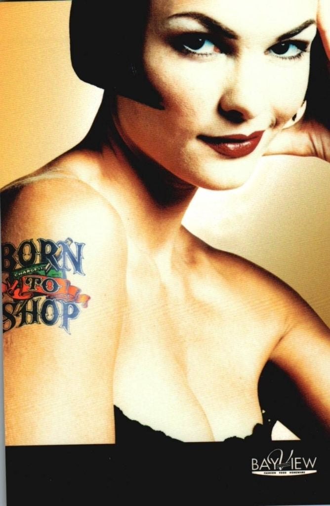 Born To Shop -mooie dame met Tatoeage- voor € 1,00, Ophalen, 1960 tot 1980, Ongelopen, Overige thema's