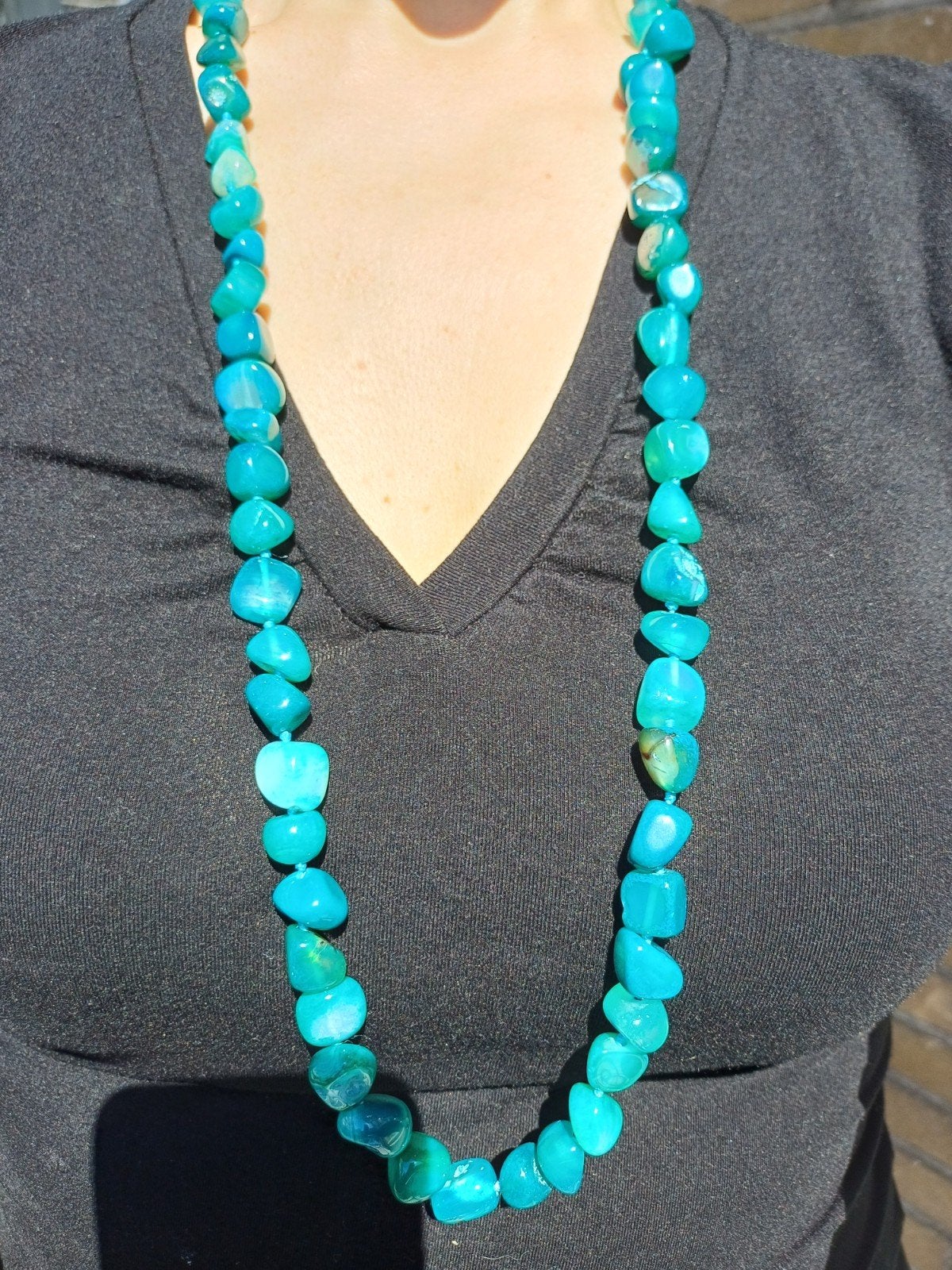 Vanoli collier / ketting van blauwe agaat, Sieraden, Tassen en Uiterlijk, Kettingen, Daiva1973@hotmail.com, Vanoli, Blauw, Amsterdam