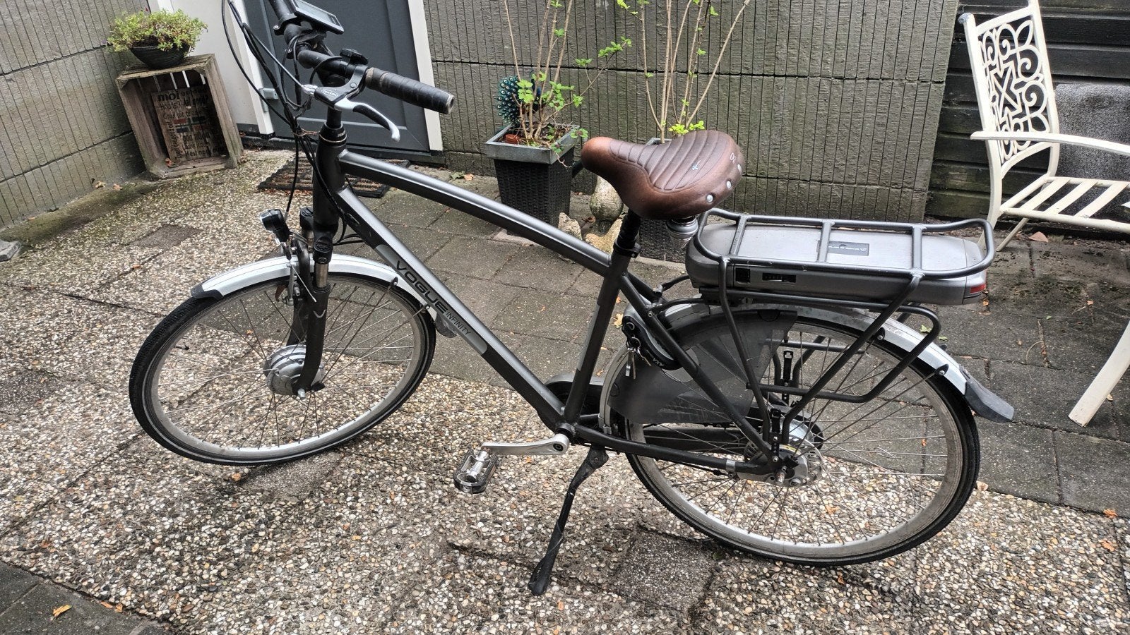 Voque Infinity Elec Herenfiets, Fietsen en Brommers, Elektrische fietsen, Gebruikt, 55 tot 59 cm, 30 tot 50 km per accu, Ophalen