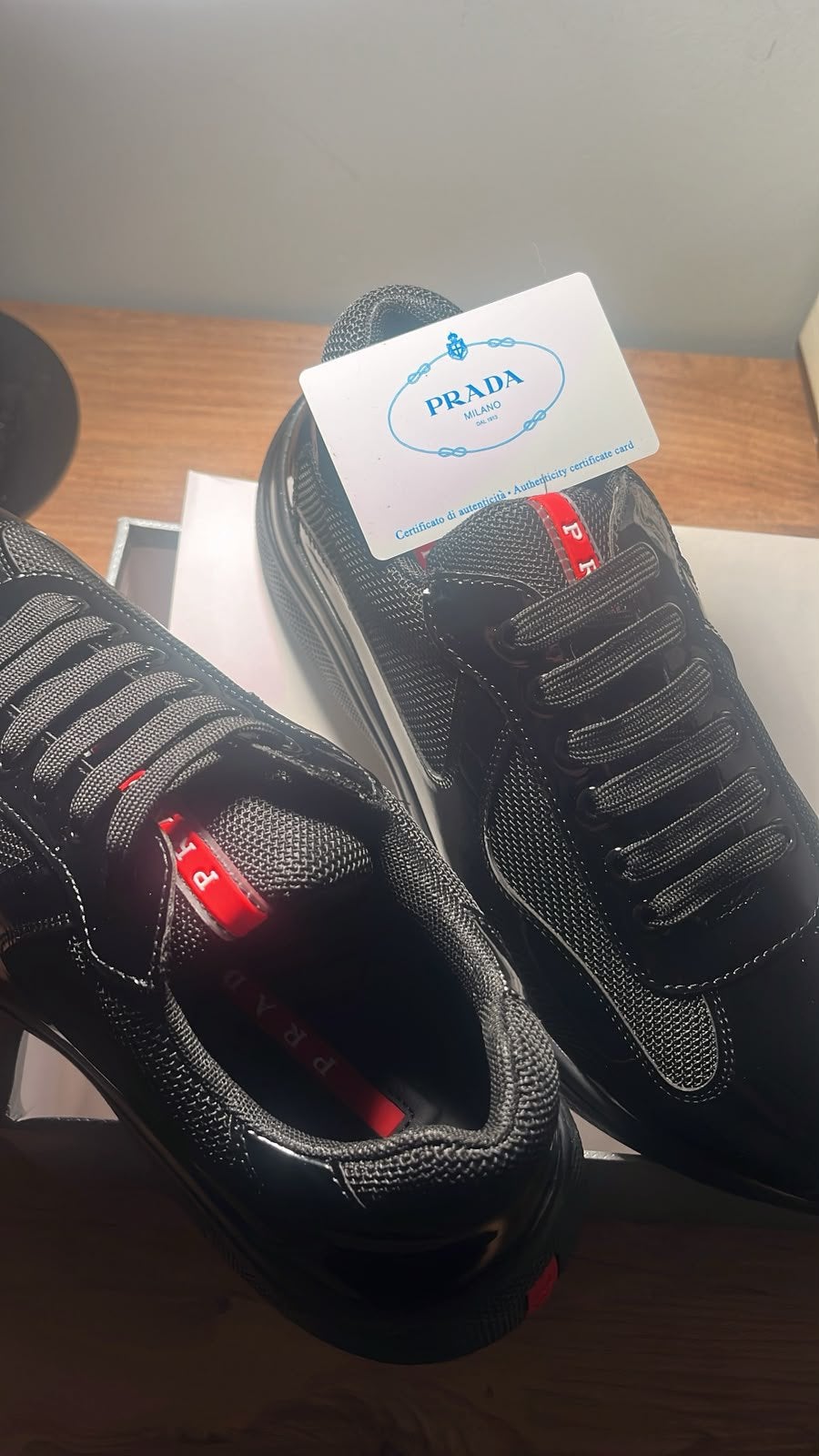 Prada cups black size 42, Verzenden, Zo goed als nieuw, Zwart