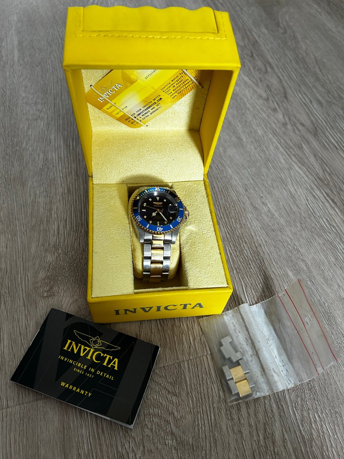 Invicta Pro Diver Automaat, Two-Tone, Blauwe Wijzerplaat, Overige merken, Staal, Polshorloge, Ophalen of Verzenden