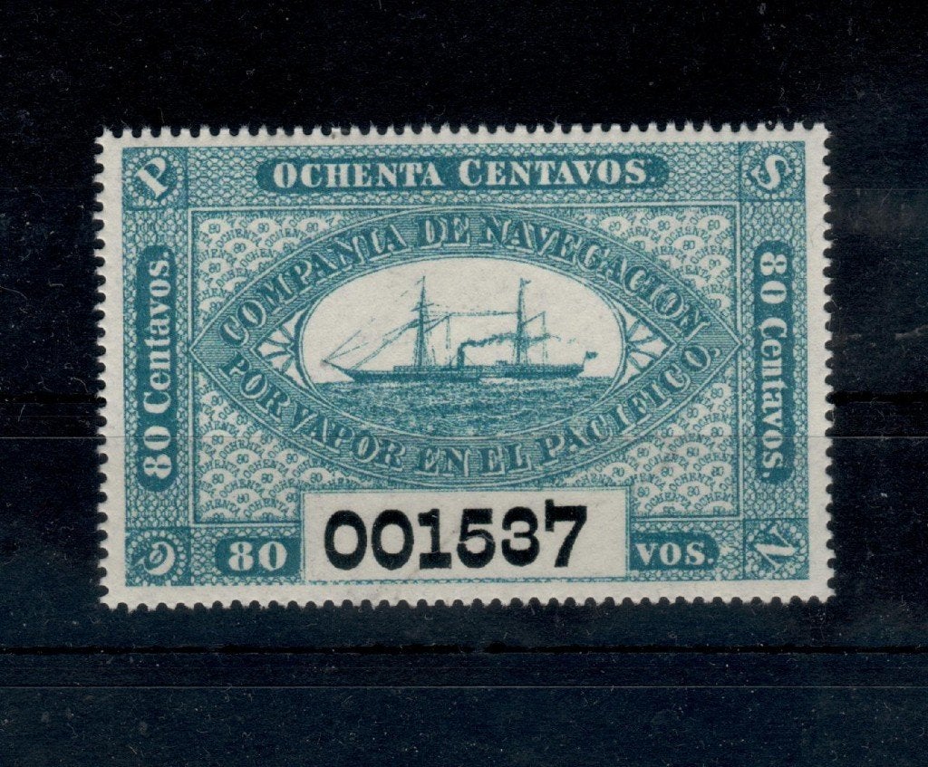 A207) 1862 Peru Lokaal stoomboot post Giaovanni Patroni fake, Ophalen of Verzenden, Postfris, Zuid-Amerika
