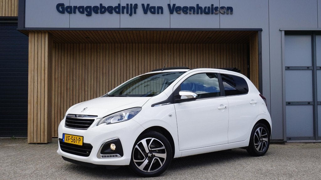 Peugeot 108 1.0 e-VTi 72pk Allure TOP! 5Drs Cabrio Automaat, Stof, Gebruikt, 4 stoelen, Wit