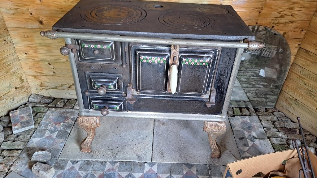 sier kachel / fornuis / decoratie/ kuppersbusch / brocante, Ophalen, Gebruikt, Overige brandstoffen, Overige soorten