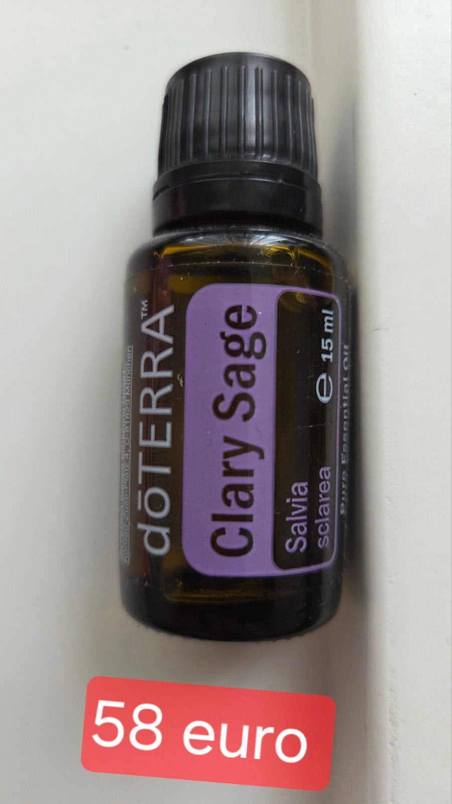 Doterra Clary Sage Essentiële Olie - 15 ml, Ophalen of Verzenden, Nieuw, Bodylotion, Crème of Olie