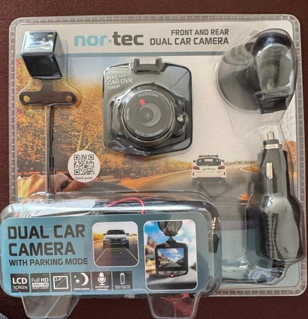 Nor-Tec Dual Car Camera - Voor en Achter met Parkeermodus, Ophalen of Verzenden, Nieuw