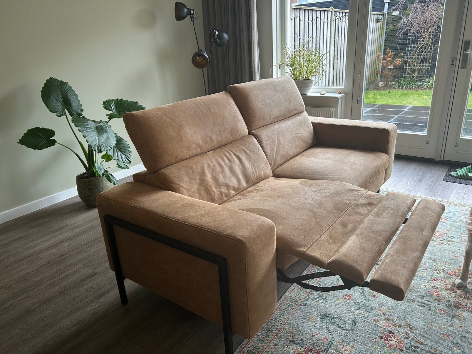 Bank (3-zits) met lounge, Ophalen, Driepersoons, Zo goed als nieuw, 200 tot 250 cm