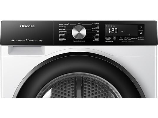 Hisense warmtepompdroger DH3S802BW3 - 3S Serie, Witgoed en Apparatuur, Wasdrogers, Wolprogramma, Minder dan 85 cm, Overige typen