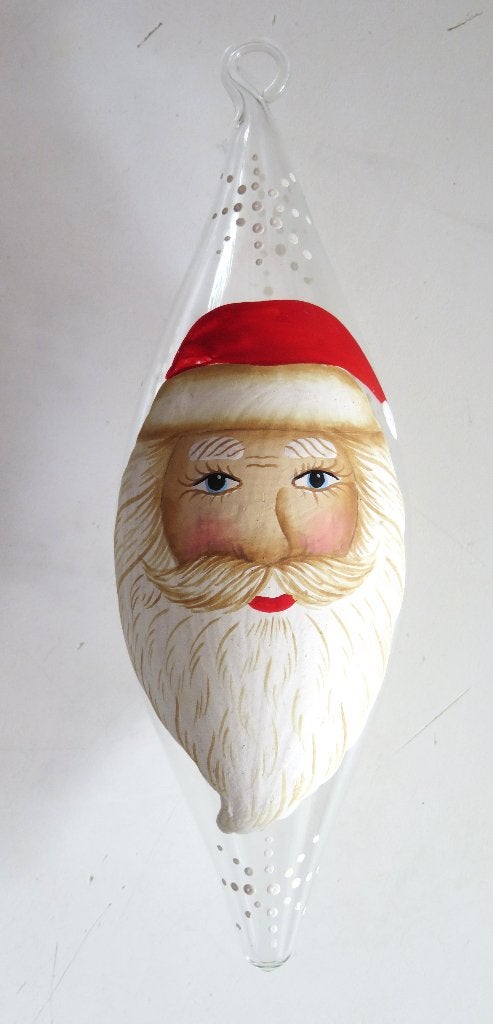 Kerstbal: Pegel met Hoofd / Gezicht Kerstman, Diversen, Kerst, Ophalen of Verzenden