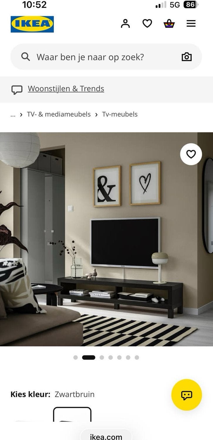 Zwartbruin TV-meubel IKEA, Ophalen, Gebruikt