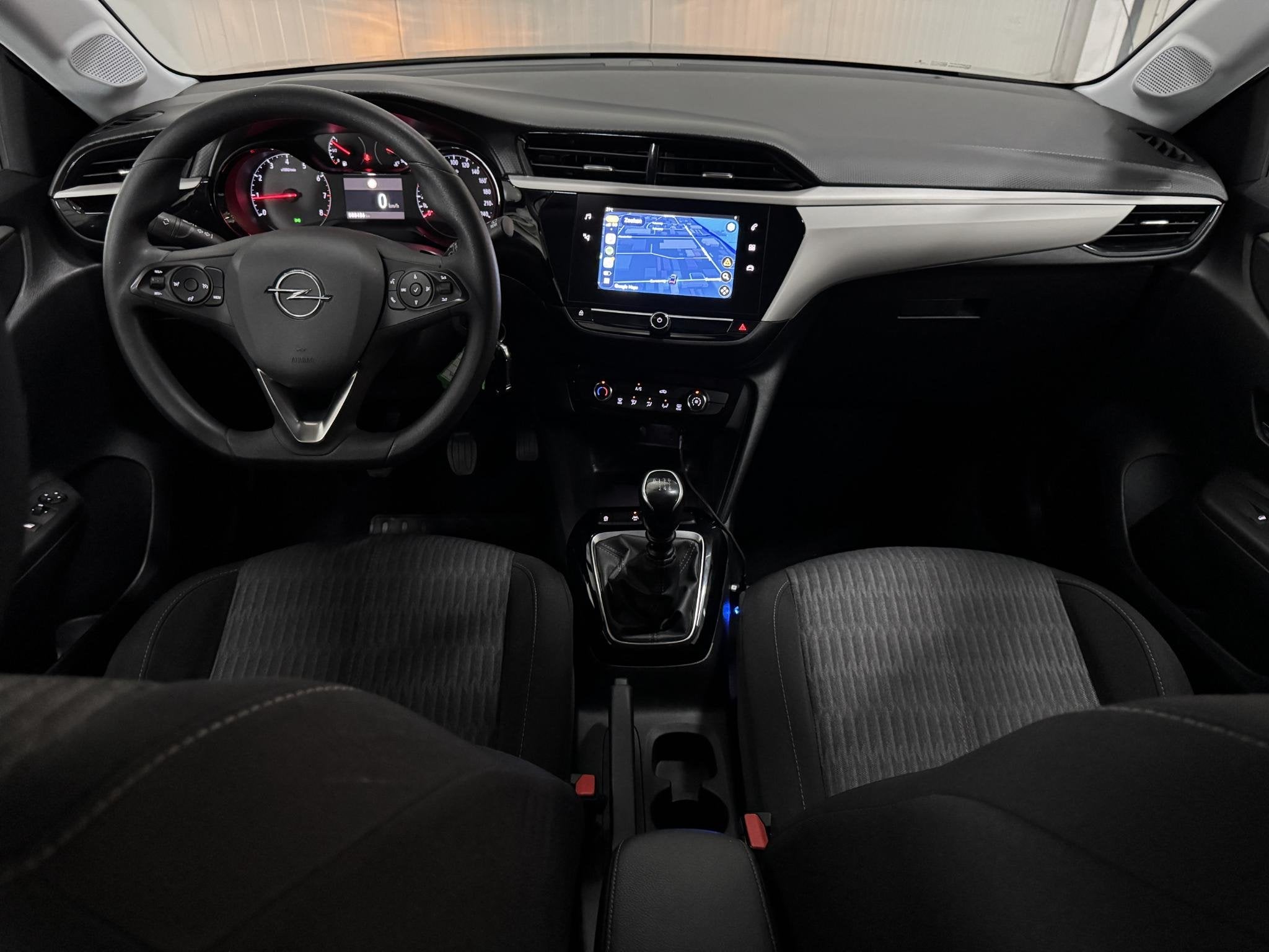 Opel Corsa 1.2 Edition 102 PK TURBO NAVI-VIA-CARPLAY AIRCO C, Auto's, Voorwielaandrijving, Stof, Gebruikt, Handgeschakeld