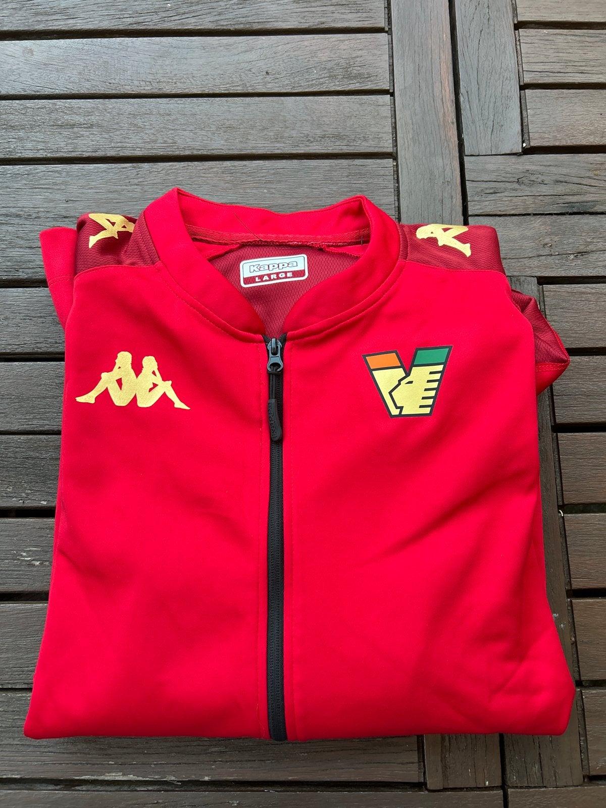 Kappa trainingsjack rood met logo's maat l, Ophalen of Verzenden, Nieuw