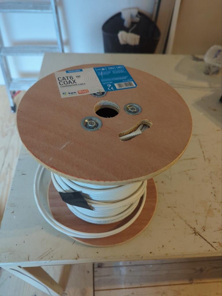 Technetix CAT6 Coax Combinatiekabel - 47 meter op rol, Ophalen of Verzenden