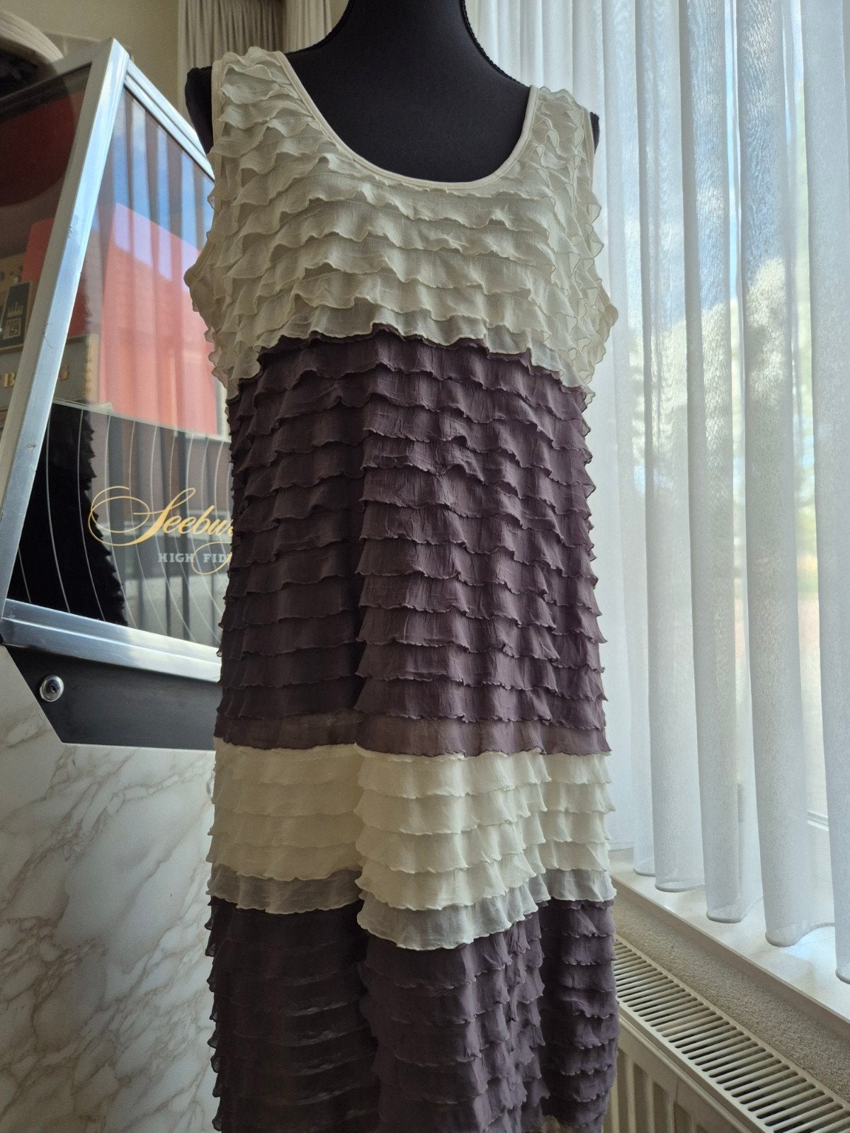 Eli New York Jurk met ruches - Maat XL, Meerkleurig, Maat 46/48 (XL) of groter, Ophalen of Verzenden, Zo goed als nieuw