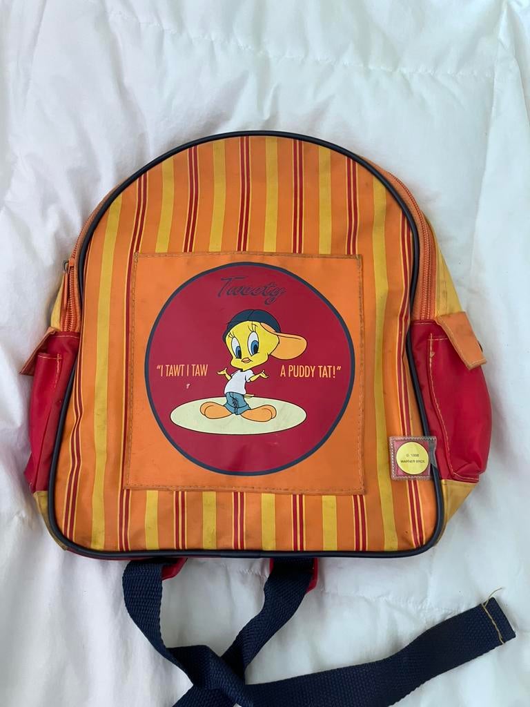 Tweety rugzakje, voor de verzamelaar, zie foto’s, Verzamelen, Disney, Ophalen of Verzenden, Overige figuren, Gebruikt, Tas, Koffer of Zak
