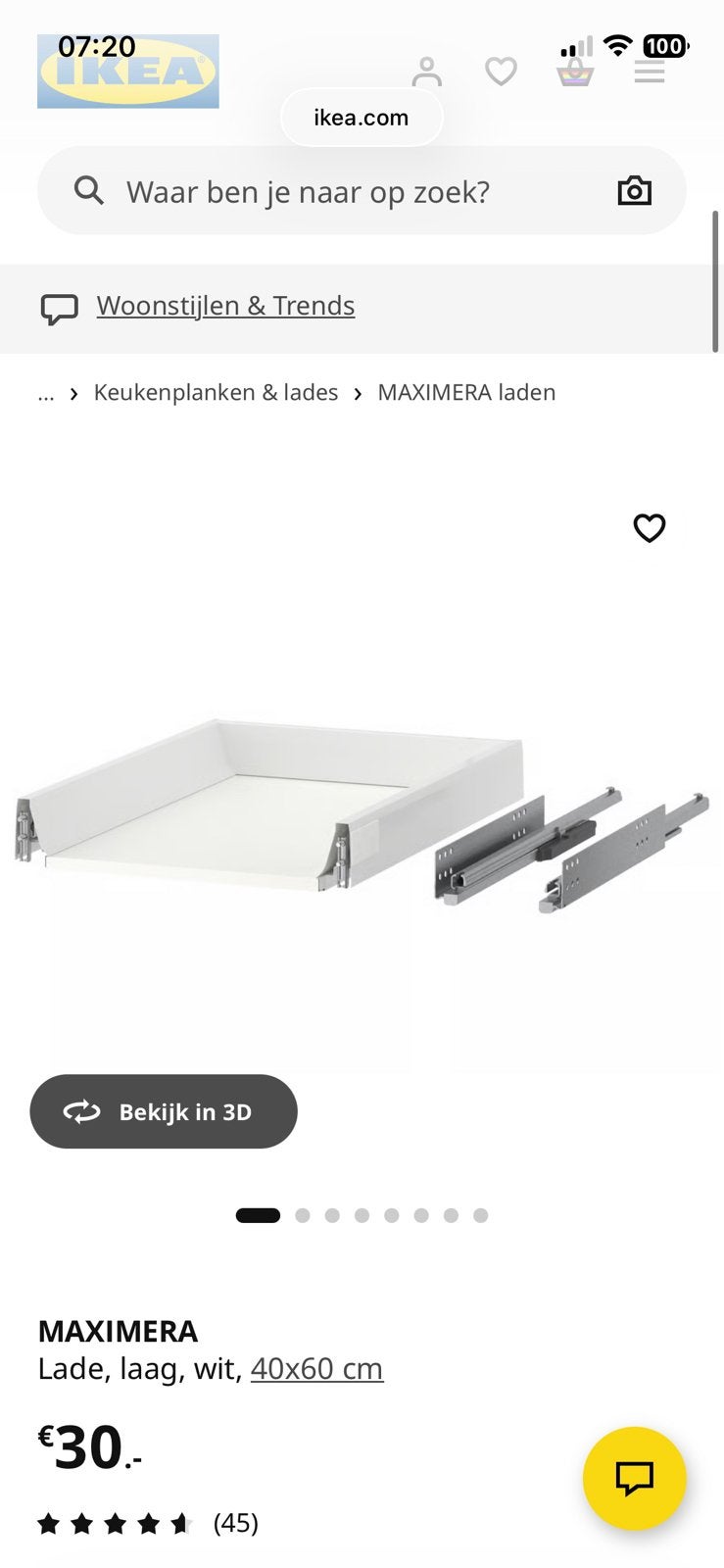 IKEA METOD / Maximera 40x60 + Veddinge wit frontje, Ophalen, Wit, 50 tot 100 cm, Minder dan 100 cm