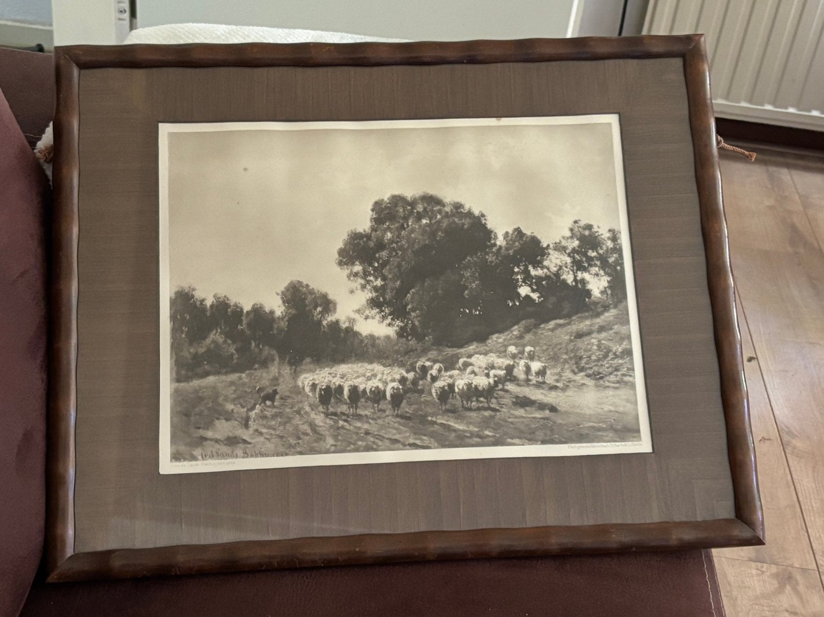 Fotogravure Herders met schapen - J. van de Sande Bakhuyzen, Ophalen