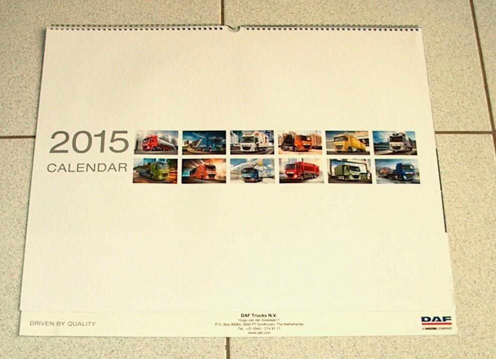 DAF kalender 2015 ( 60x46cm ), Ophalen, Maandkalender, Zo goed als nieuw