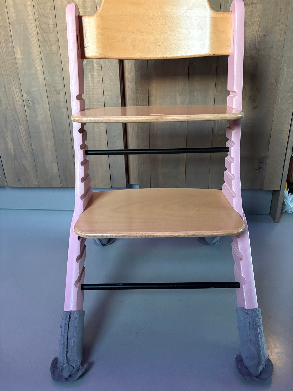 Dapper Meegroeistoel - Roze/Hout, Ophalen, Gebruikt, Meegroeistoel