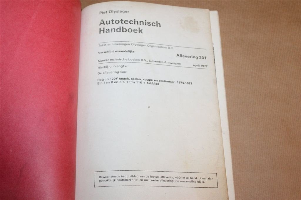 Datsun 120Y — Olyslager Autotechnisch Handboek 1974-1977, Ophalen of Verzenden
