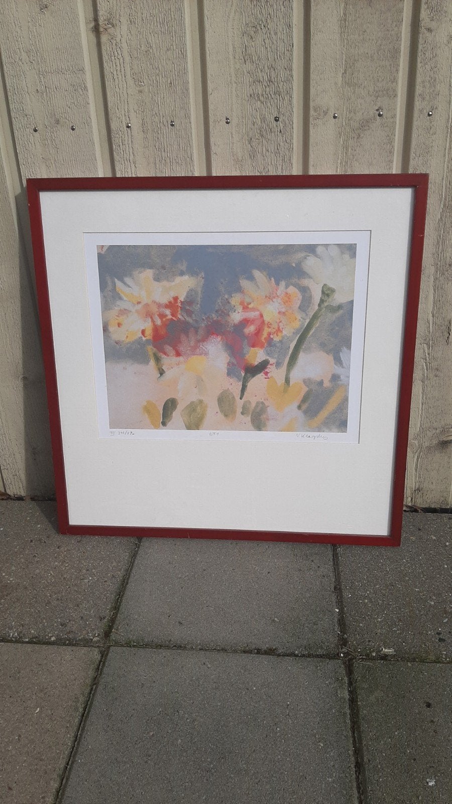Abstracte bloemenprint van Viviane Klagsbrun, Antiek en Kunst, Ophalen