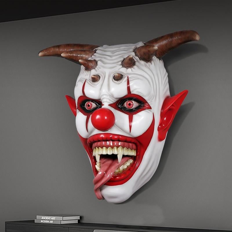 Scary Clown Mask Wall Decor hoogte 152 cm, Ophalen, HorecaBeelden, Nieuw, HorecaBeelden