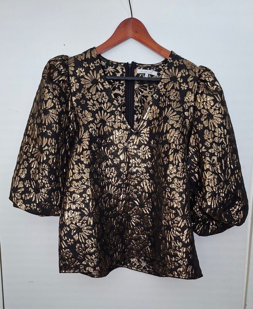 Elegante blouse Nukus L, Kleding | Dames, Zwart, Maat 42/44 (L), Ophalen of Verzenden, Zo goed als nieuw