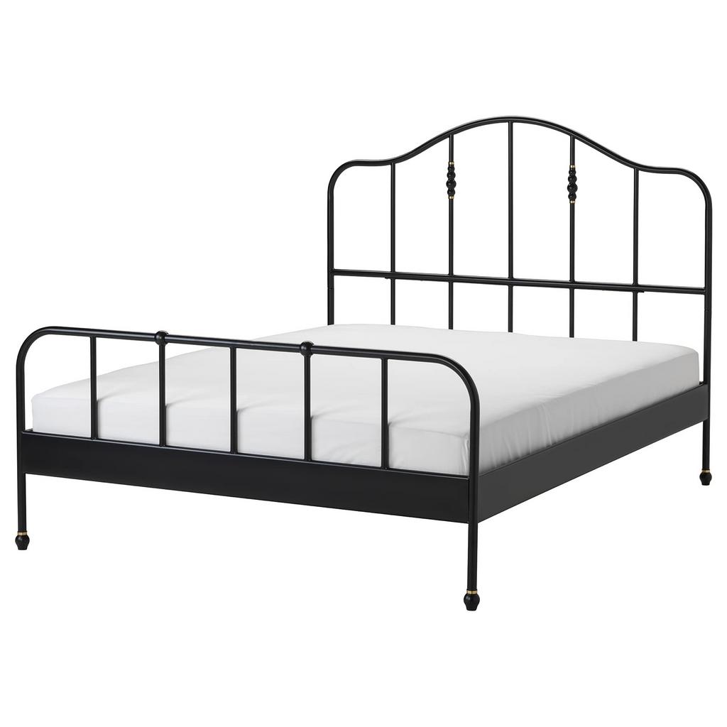 SAGSTUA bed 140x200 zwart met lattenbodems, Huis en Inrichting, Slaapkamer | Bedden, Ophalen, Gebruikt, Zwart, Tweepersoons