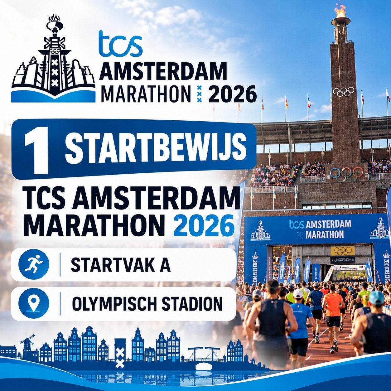 startbewijs marathon Amsteram startvakA vanuit stadion+shirt, Eén persoon, Oktober