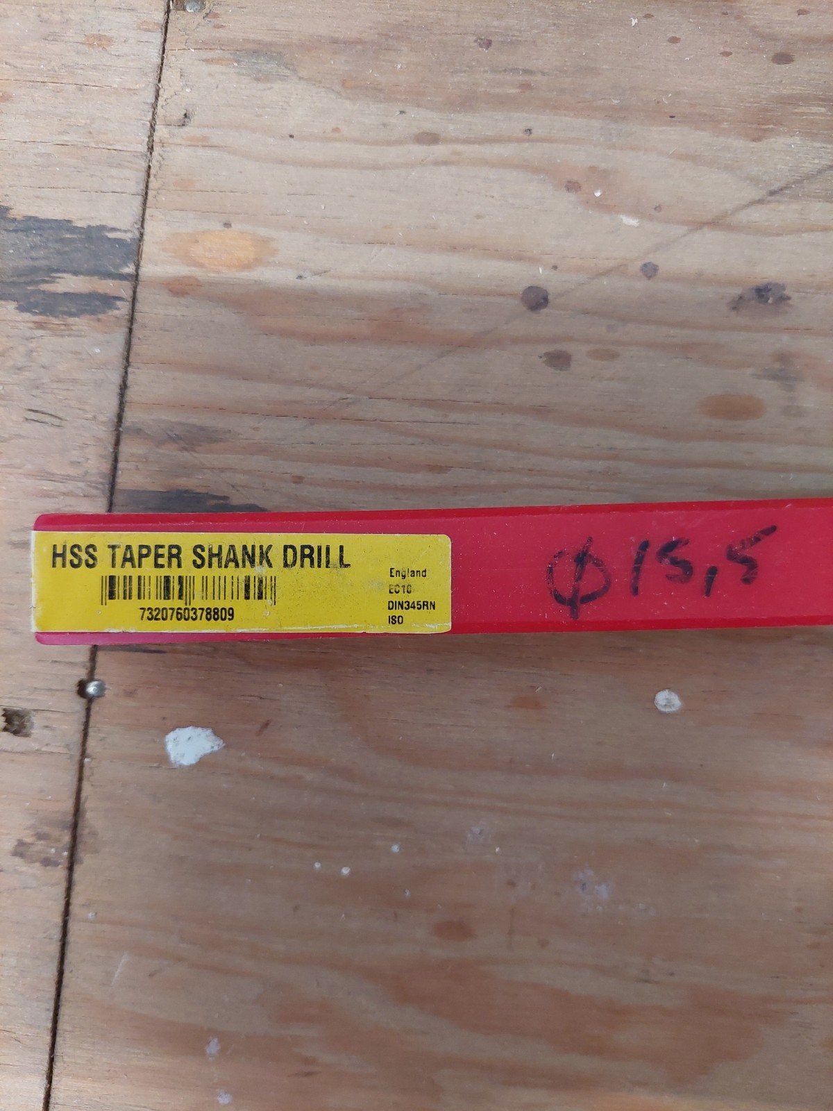 HSS Taper Shank Boor 15,5mm - Dormer England, Ophalen