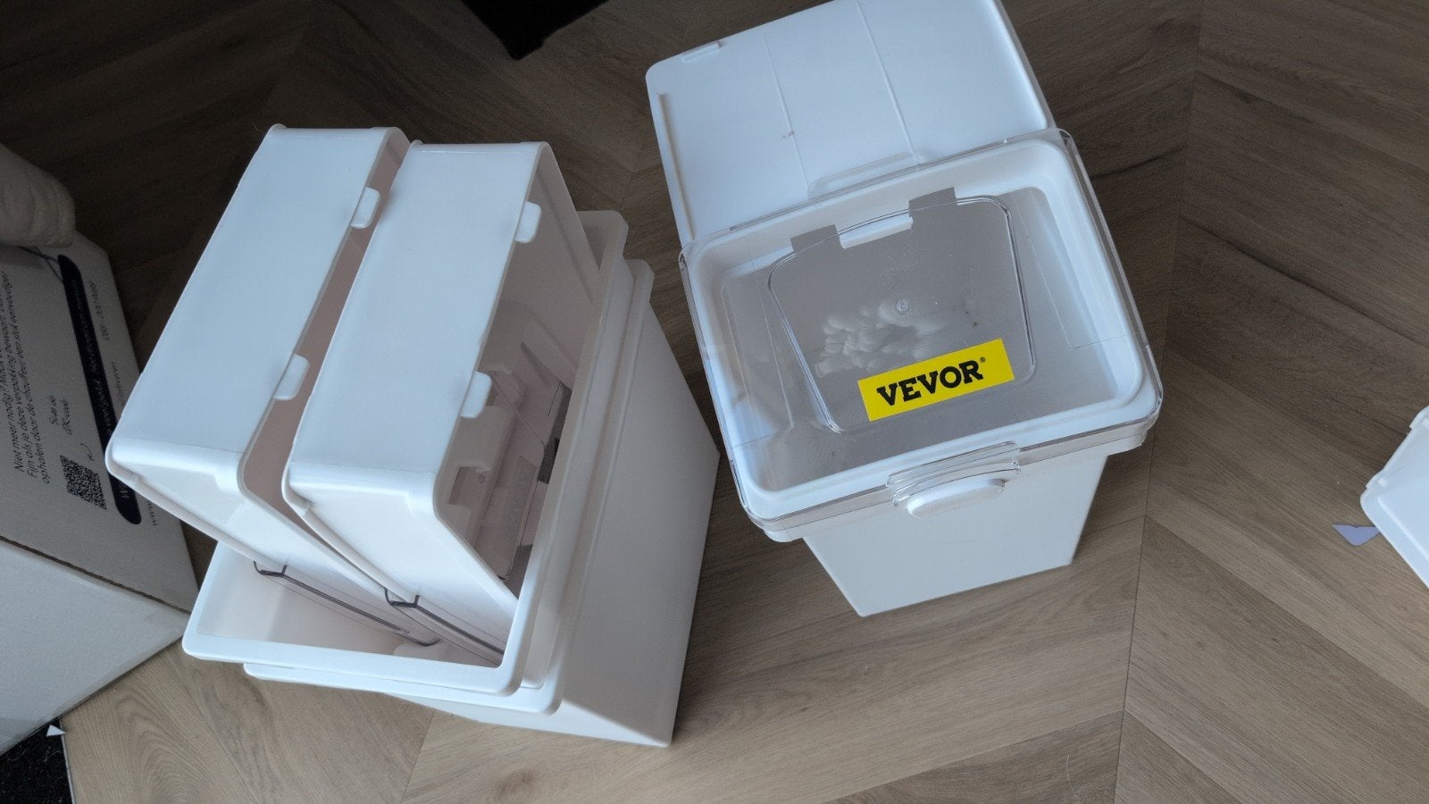 Set van 3 Vevor opslagbakken met deksel, Gebruikt, Minder dan 50 cm, Ophalen of Verzenden, Minder dan 40 cm