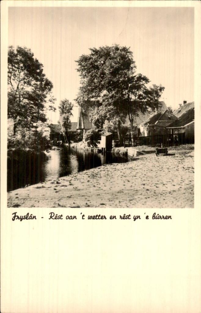 Fryslân - Huizen aan het water - Rêst oan t wetter, Ophalen of Verzenden, 1940 tot 1960, Ongelopen, Friesland