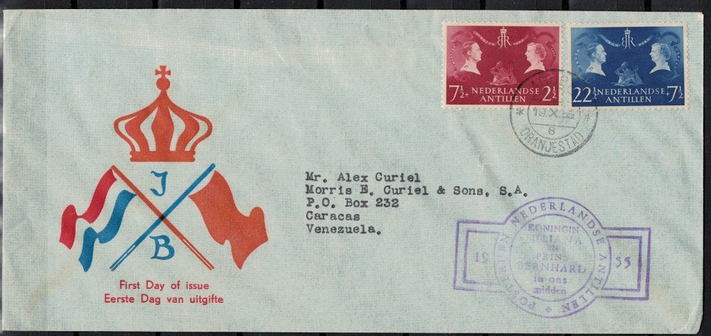 X260 Curacao FDc253/54 beschreven, Verzenden, Beschreven, Nederland