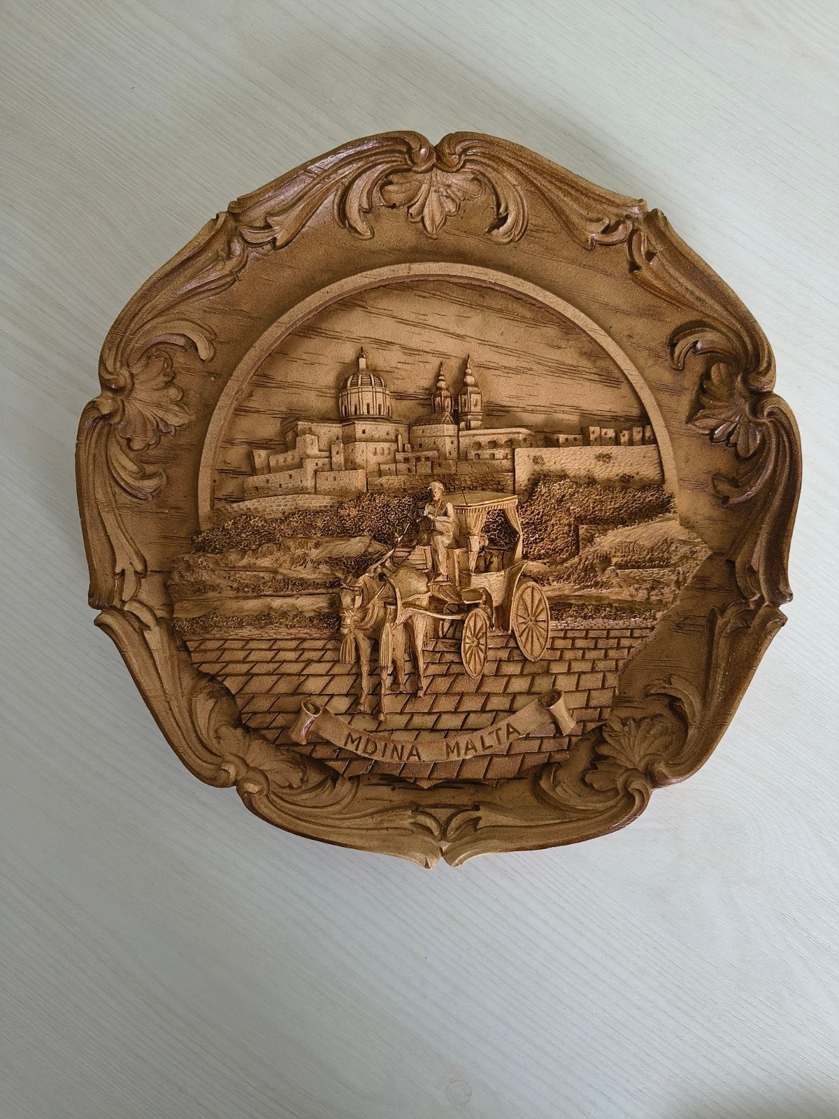 Wandbord houtsnijwerk Malta, Ophalen of Verzenden