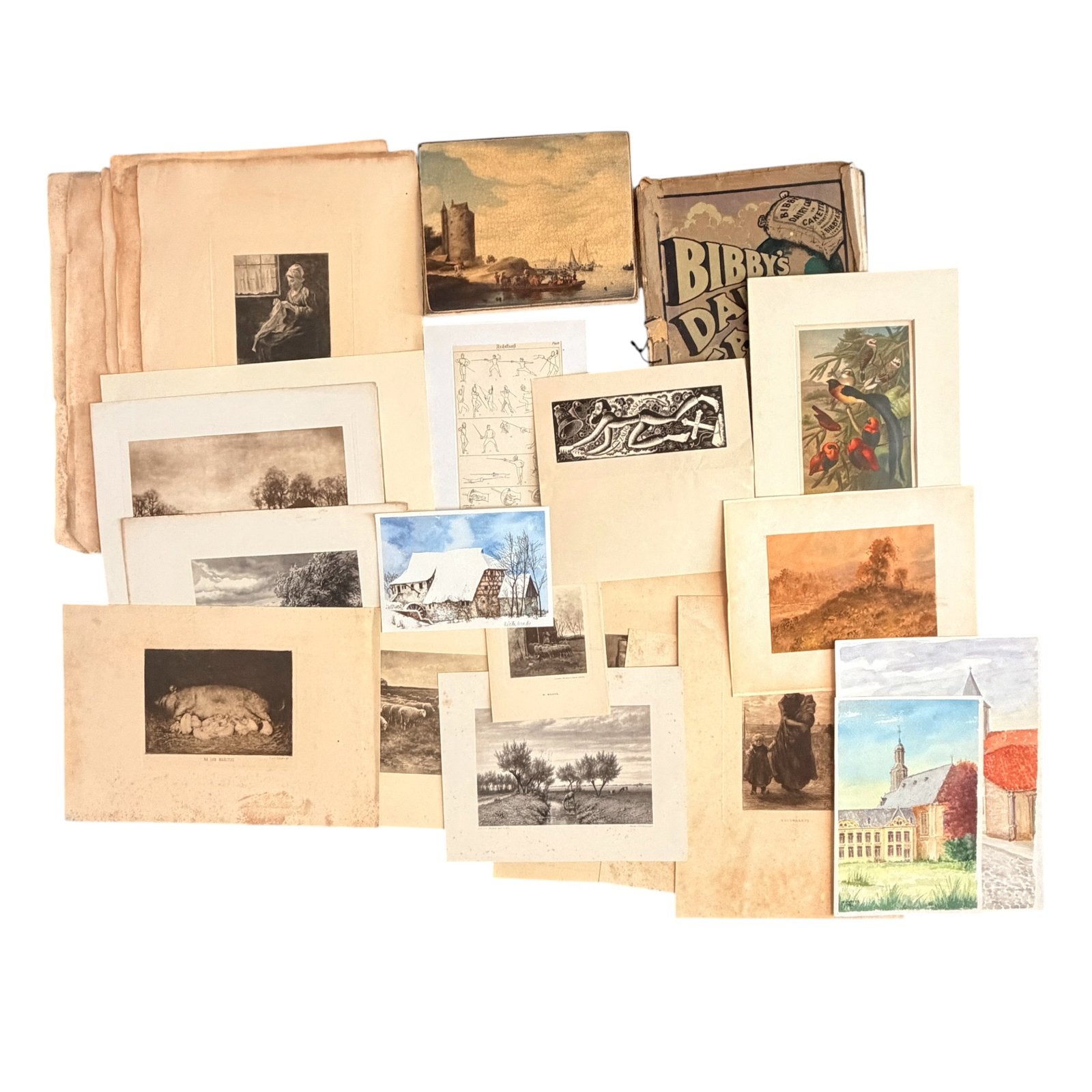 Diverse collectie prenten en etsen, Antiek en Kunst, Kunst | Etsen en Gravures, Ophalen of Verzenden